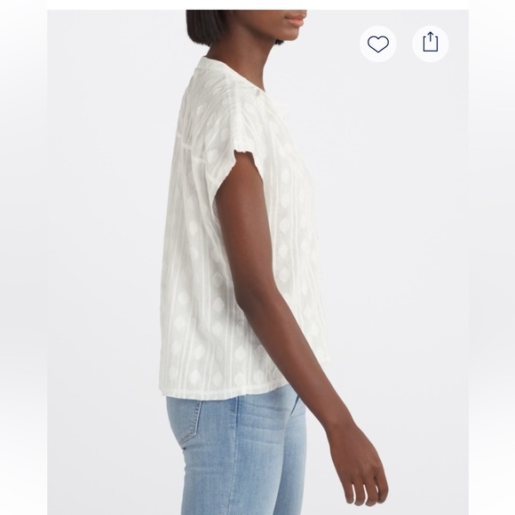 Flags & Anthem White Button-Up Blouse size medium. - Picture 3 of 11